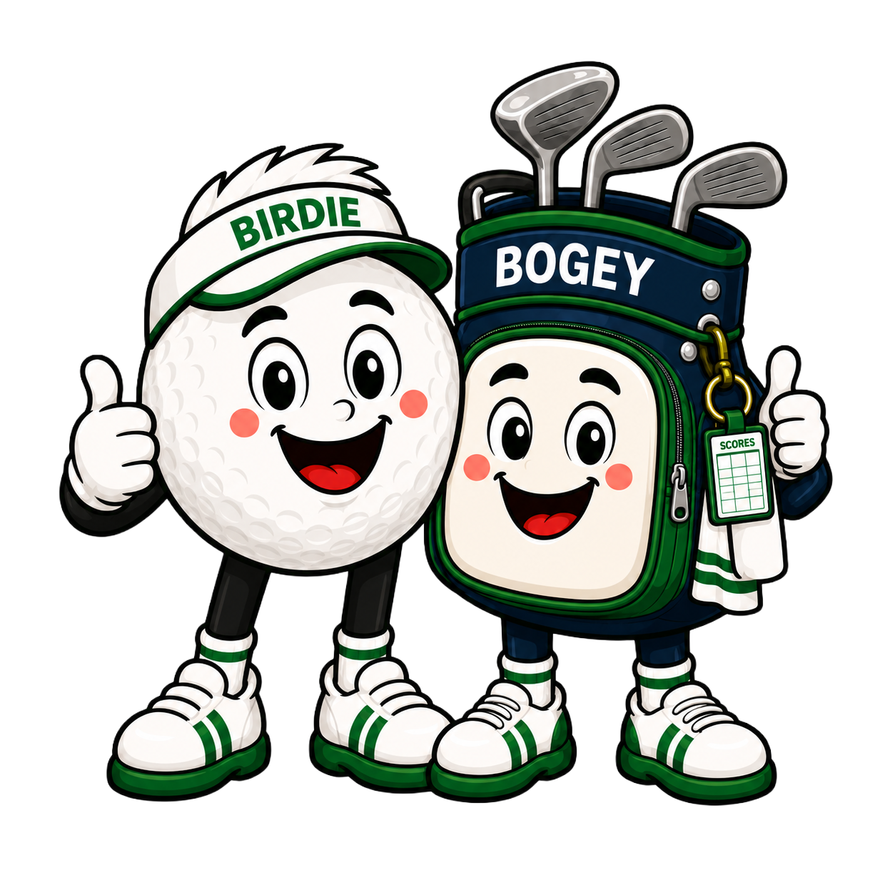Birdie and Bogey, the golf characters