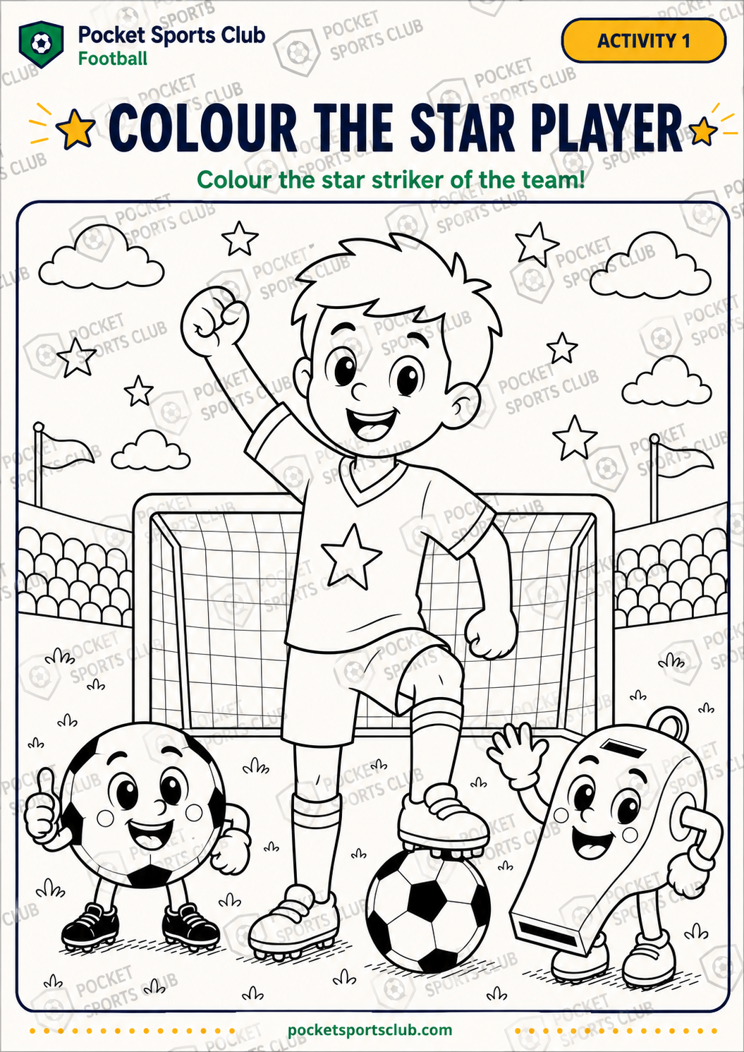 Colour the striker workbook activity