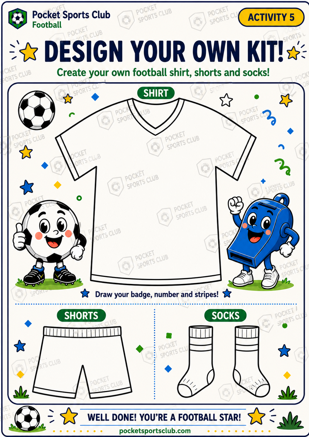 Design a football kit workbook activity